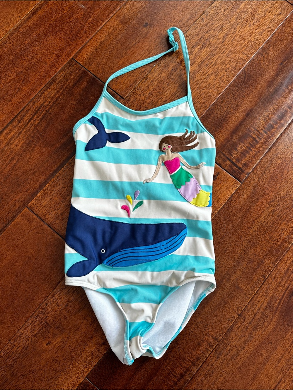 Mini Boden NEW appliqué swim suit 6-7